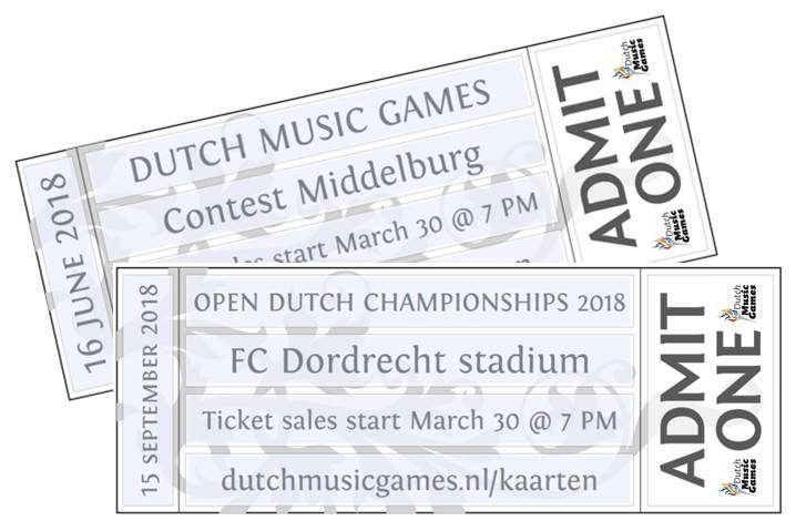 Kaartverkoop Dutch Music Games vanavond vanaf 19:00 uur