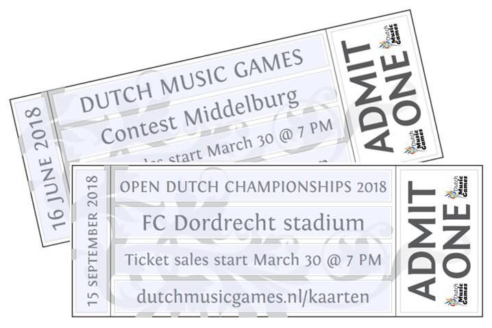 Ticket sales Dutch Music Games tonight from 19:00