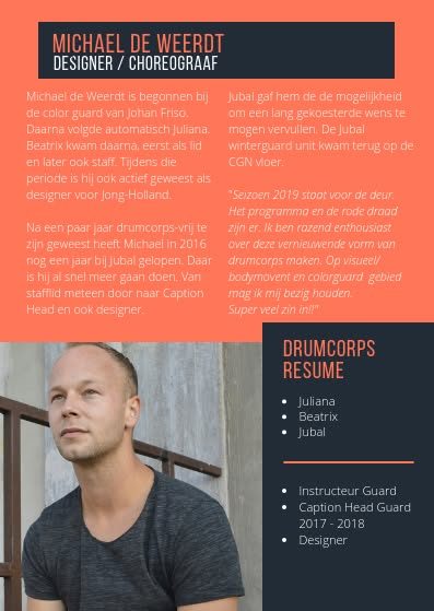 Na een paar jaar de taak van caption head color guard op zich genomen te hebben…