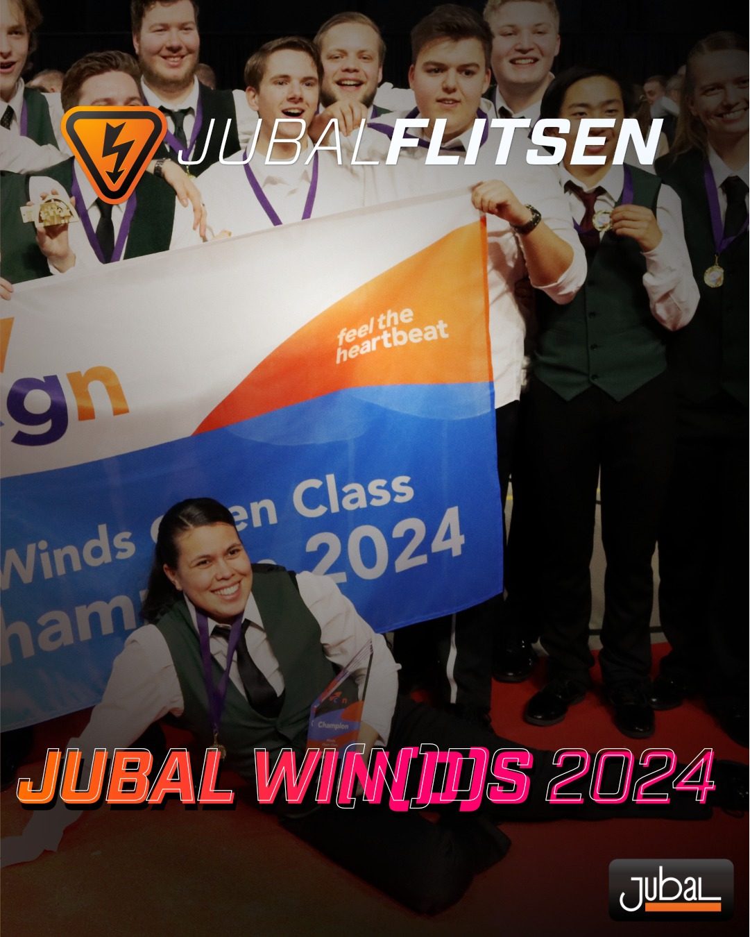 De kampioenen van Jubal Winds traden vorige week nog op tijdens de Koningsdag…